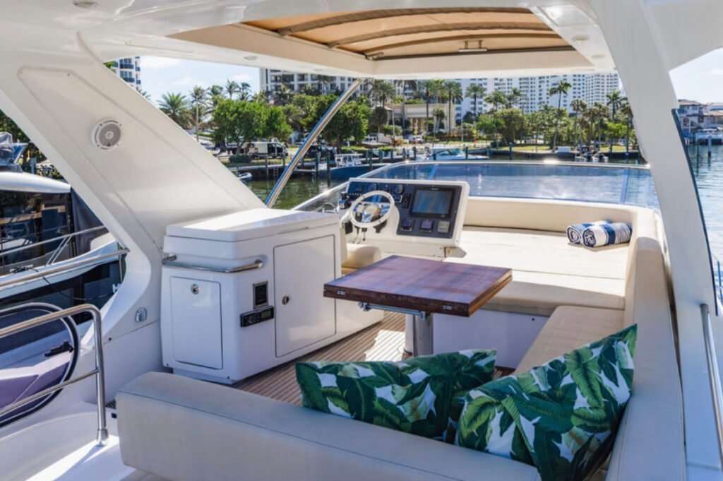 Azimut 54 Flybridge flybridge seating luxury yacht Miami