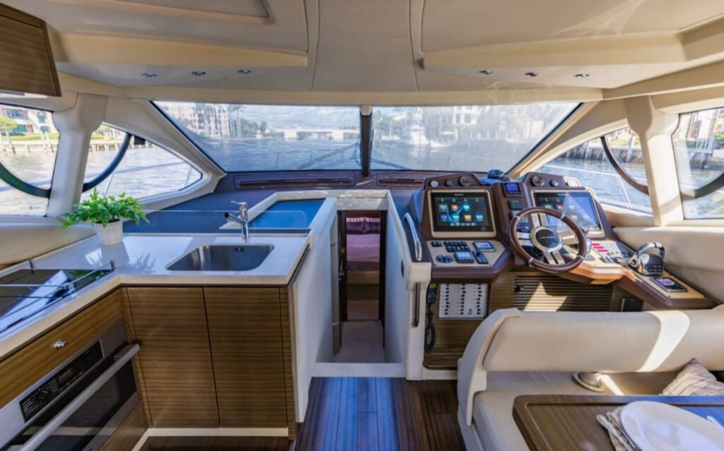 Azimut 54 Flybridge interior salon luxury yacht Miami