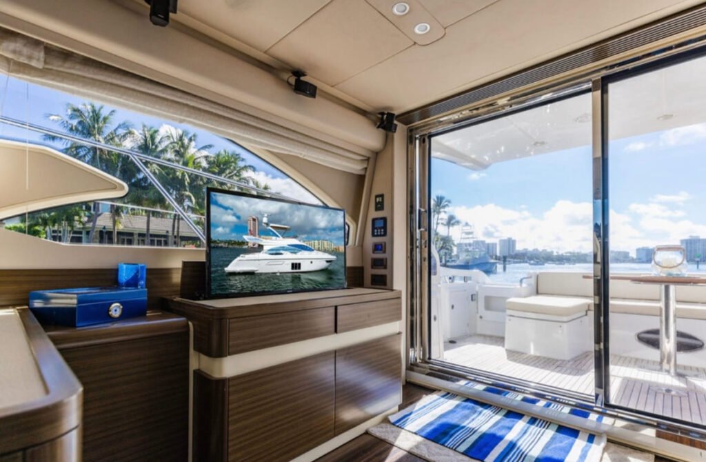 Azimut 54 Flybridge interior salon luxury yacht Miami
